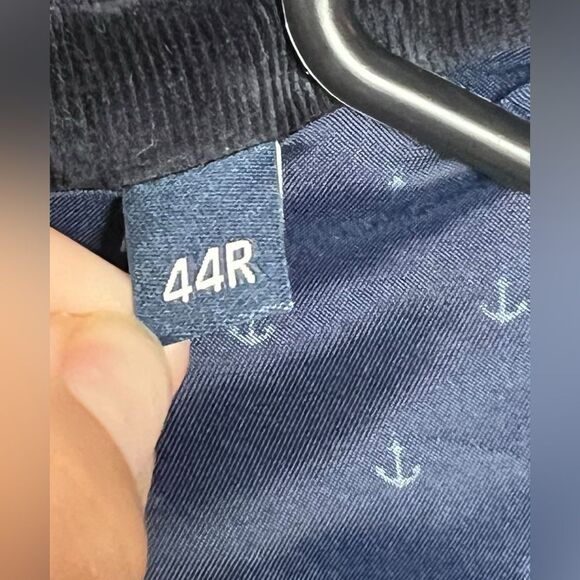 Tommy Hilfiger Vintage Corduroy double button Navy Blue Elbow Patch Size 44 - Picture 10 of 10